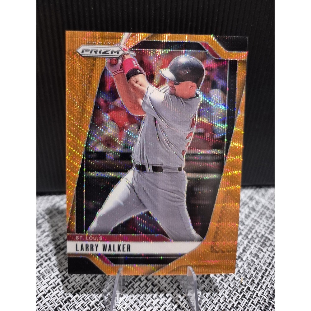 2025 Panini Prizm Larry Walker #16 Orange Wave Prizm /49 SP St. Louis Cardinals